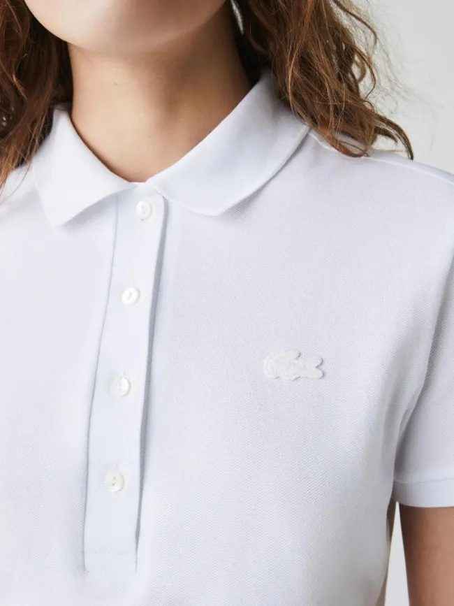 Robe polo core essentials blanc femme - Lacoste | wimod