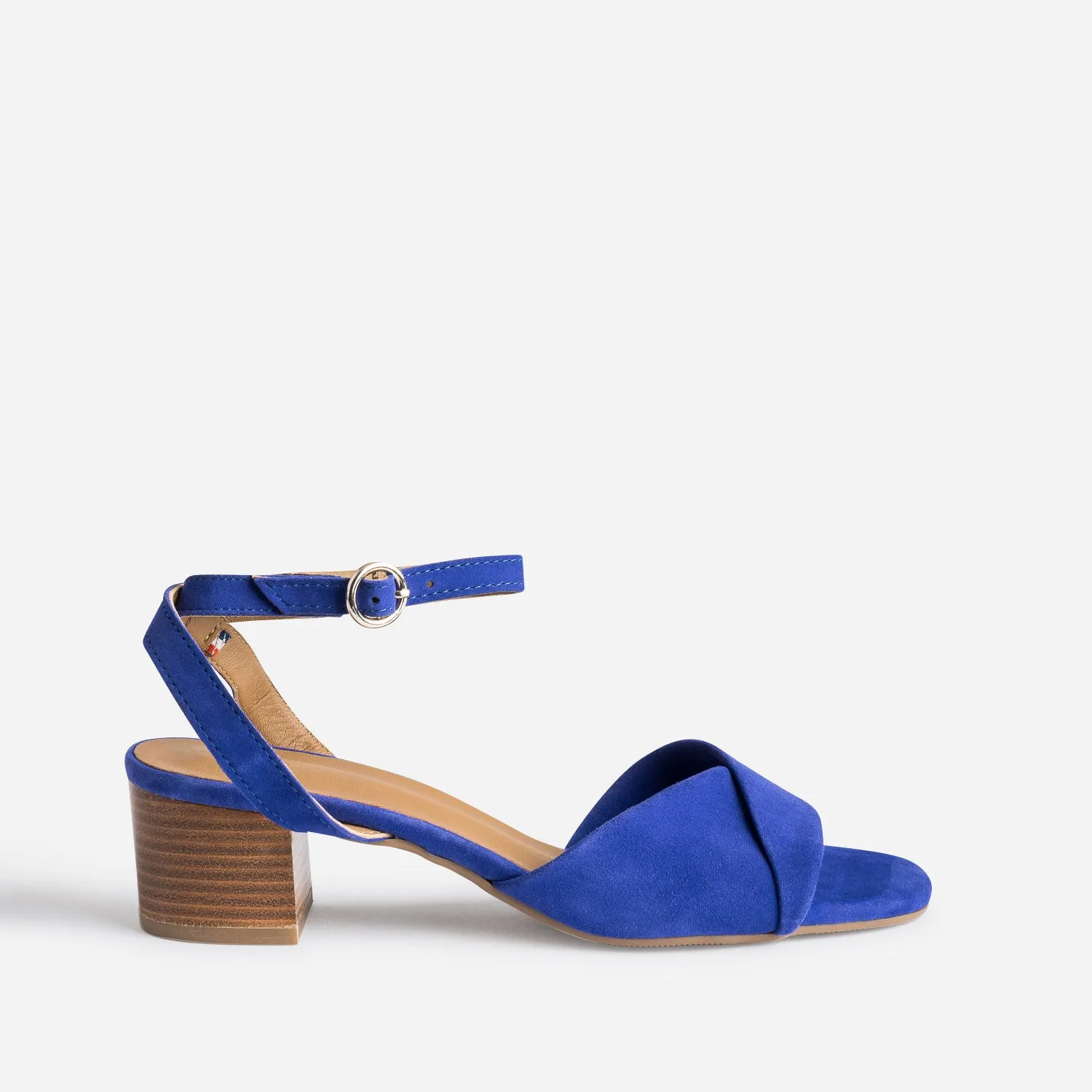 Sandale ERAM FLEX bleu électrique cuir velours - Sandales Femme | ERAM