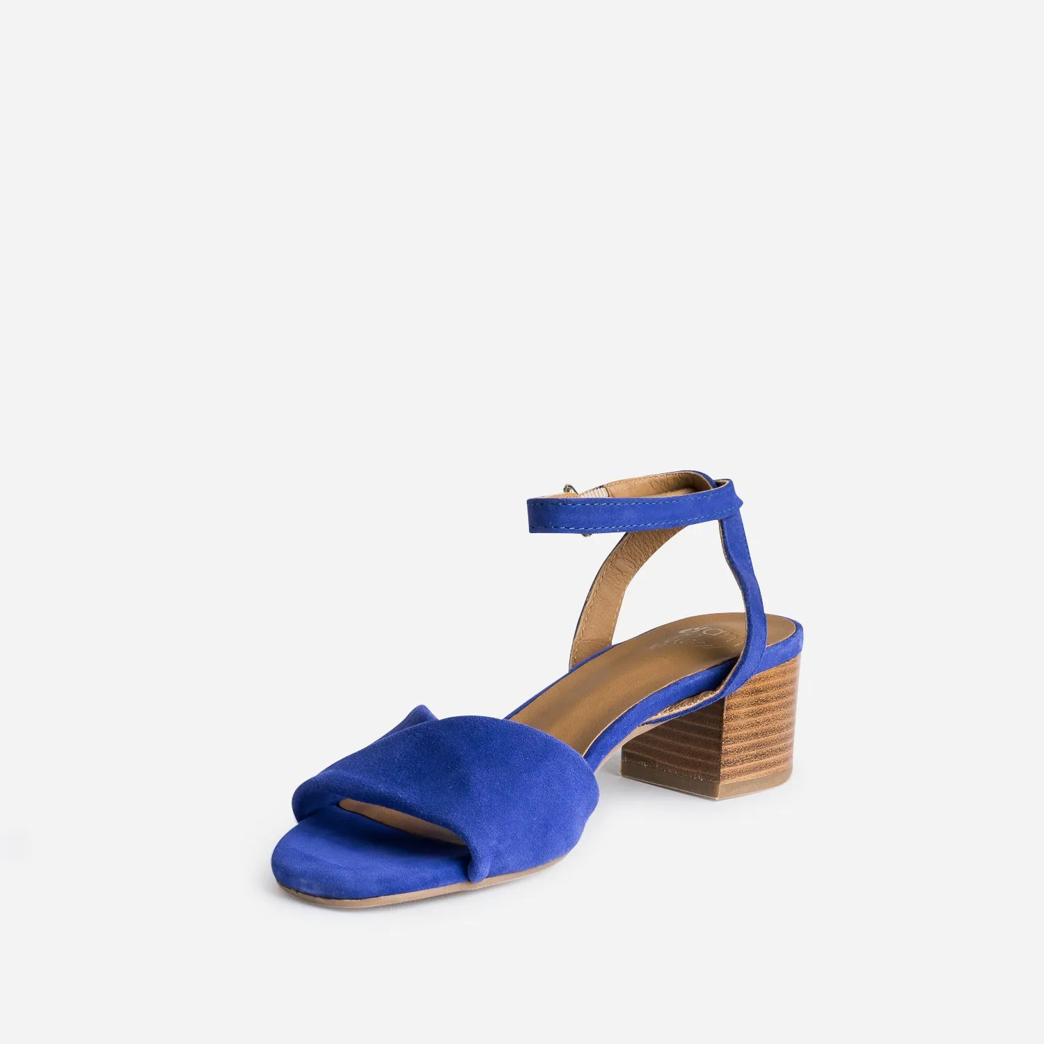 Sandale ERAM FLEX bleu électrique cuir velours - Sandales Femme | ERAM