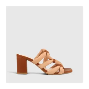 Sandale Loris en cuir nude et marron | LODI Chaussures pour femme en ligne