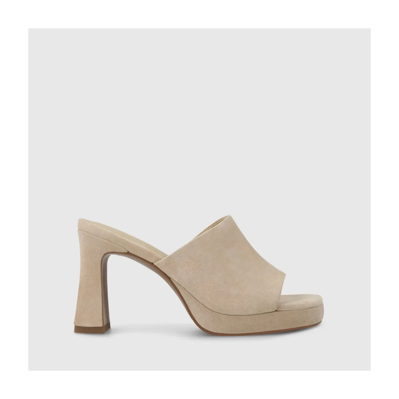 Sandale plateforme femme en daim couleur beige.I LODI Chaussures pour femme online.