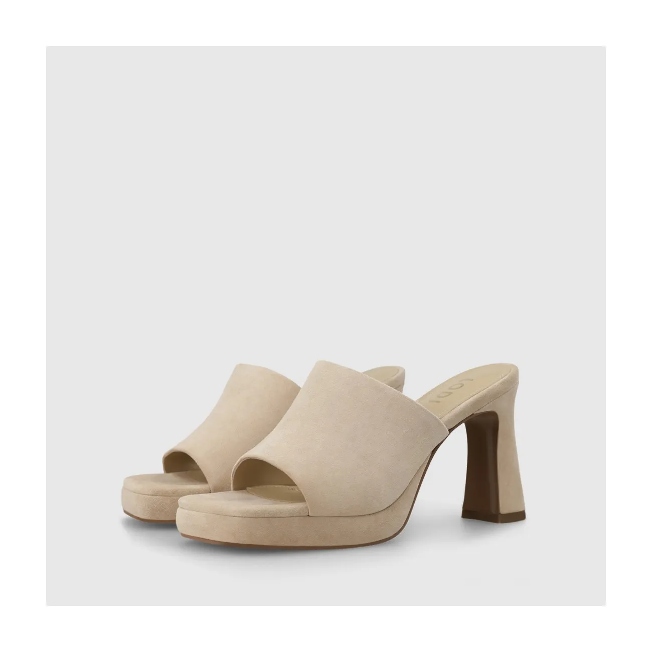 Sandale plateforme femme en daim couleur beige.I LODI Chaussures pour femme online.