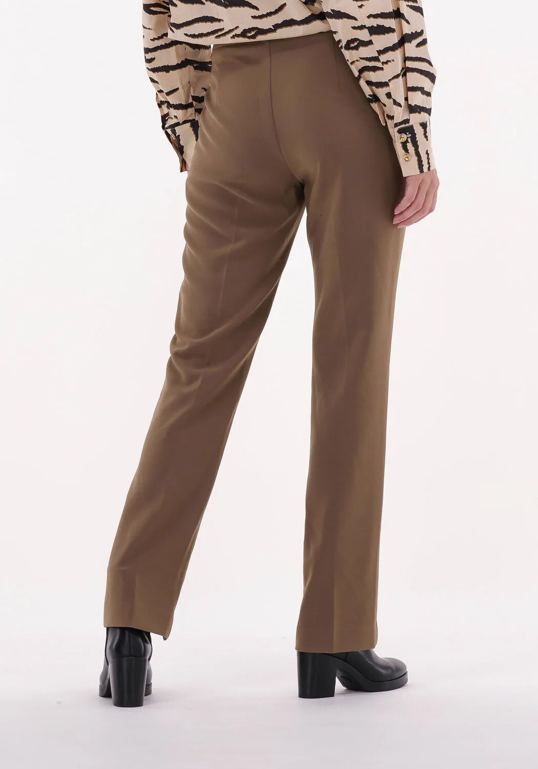 second female pantalon fique trousers en marron