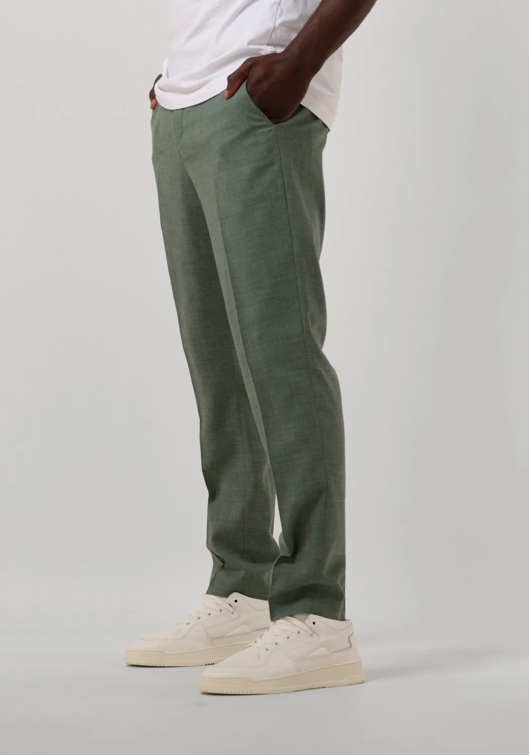 selected homme pantalon slhslim-oasis linen trs noos en vert