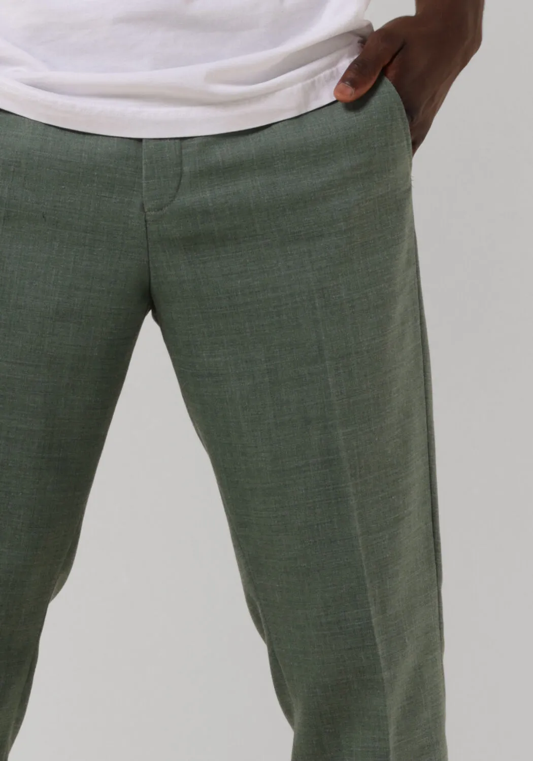 selected homme pantalon slhslim-oasis linen trs noos en vert