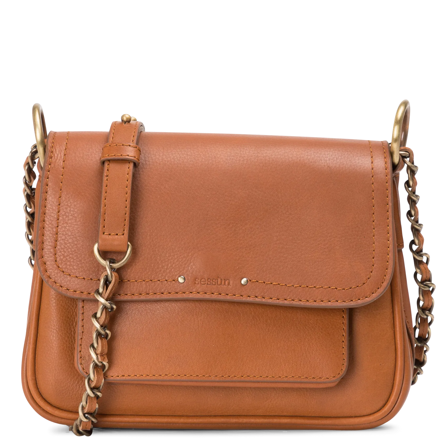 SESSUN  Sac bandoulière en cuir niu mimita - Marron