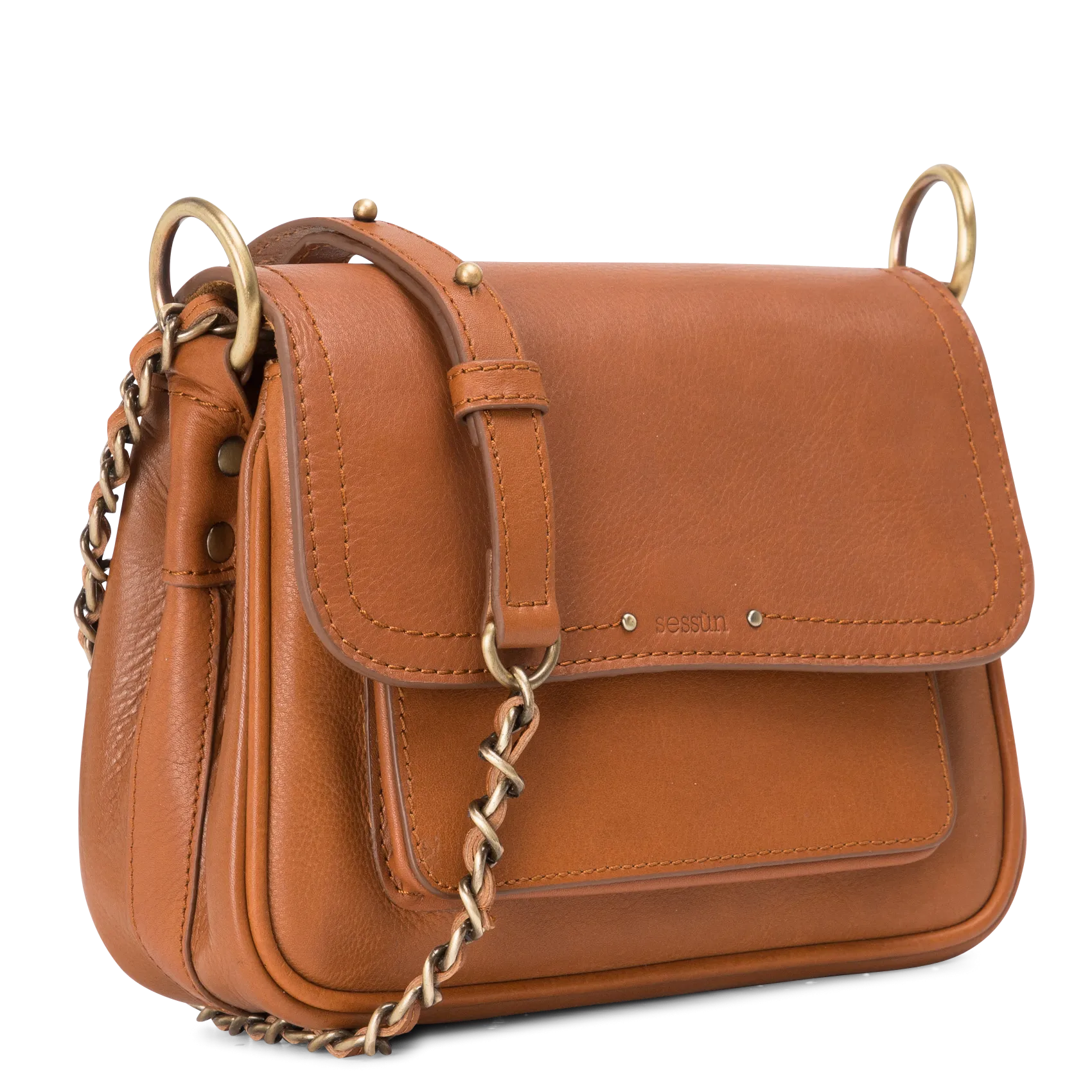 SESSUN  Sac bandoulière en cuir niu mimita - Marron