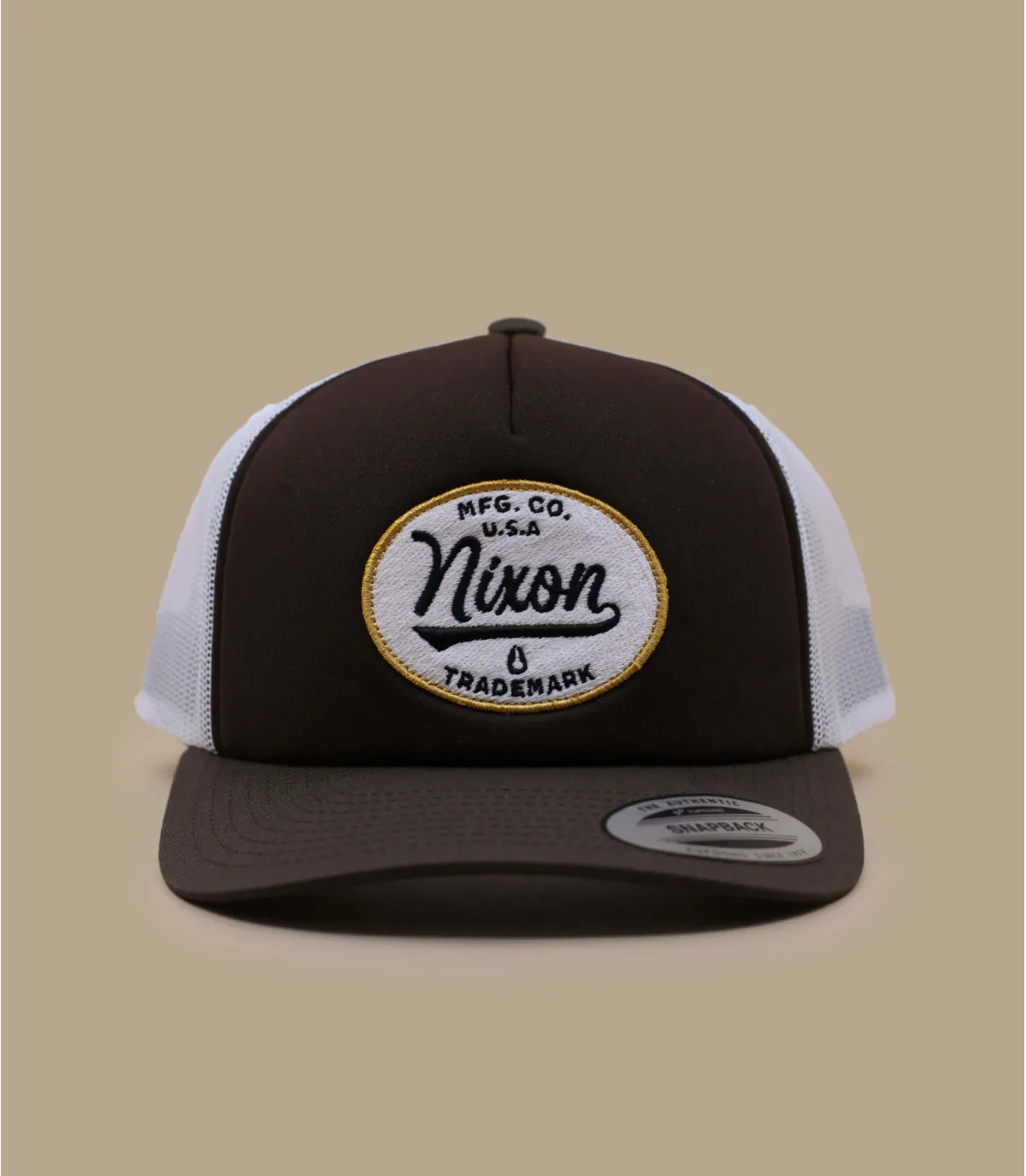 snapback filet marron - Casquette Tioga Trucker brown white Nixon : Headict