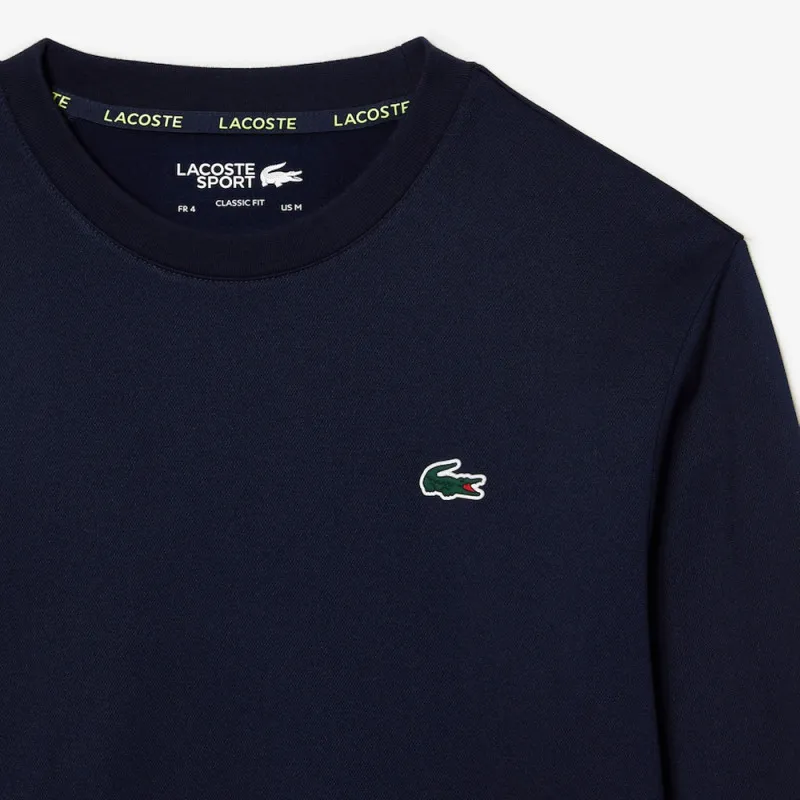 SWEATSHIRT BLEU MARINE LACOSTE TENNIS CLASSIC FIT BANDES SIGLÉES