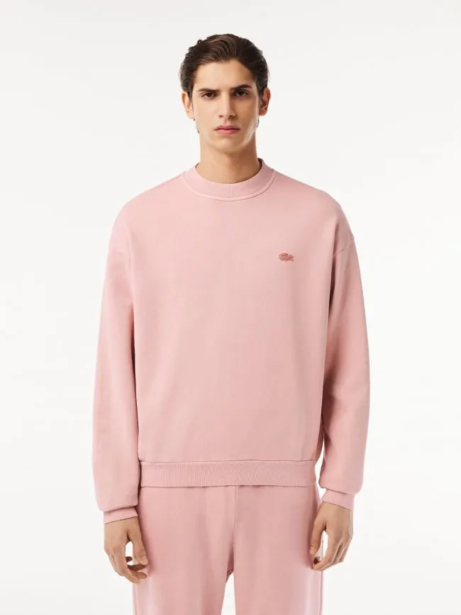 Sweatshirt effet vieillit rose homme - Lacoste | wimod