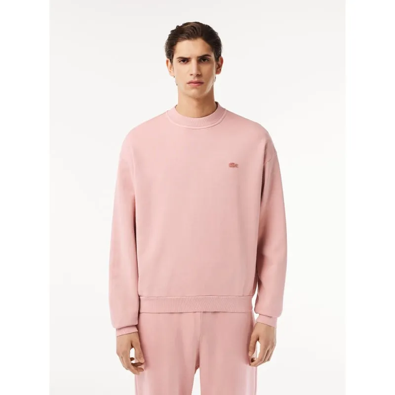 Sweatshirt effet vieillit rose homme - Lacoste | wimod