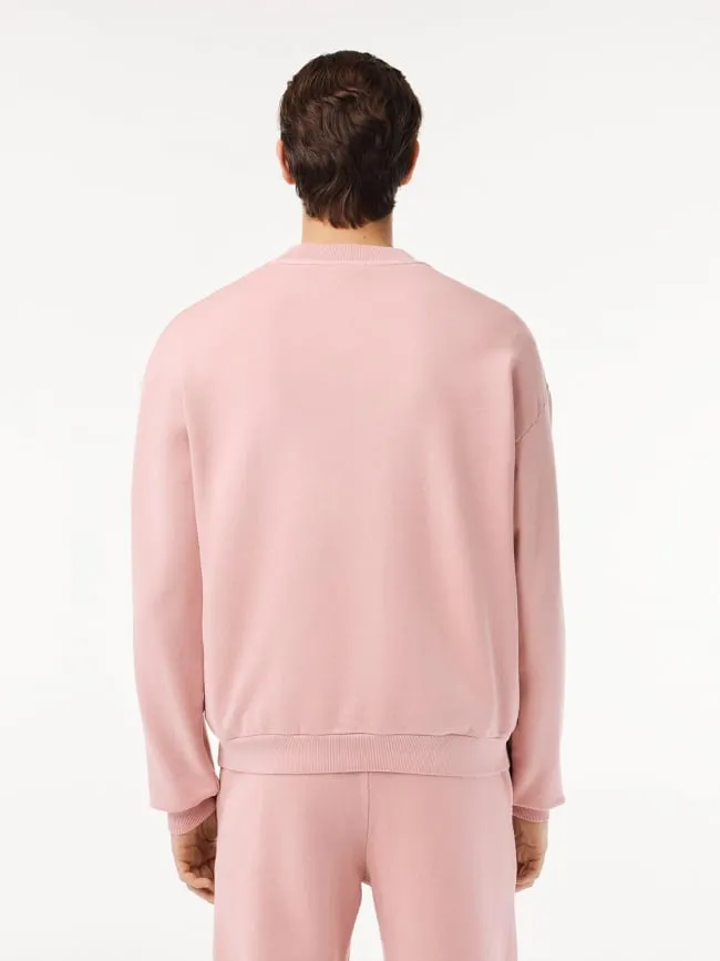 Sweatshirt effet vieillit rose homme - Lacoste | wimod