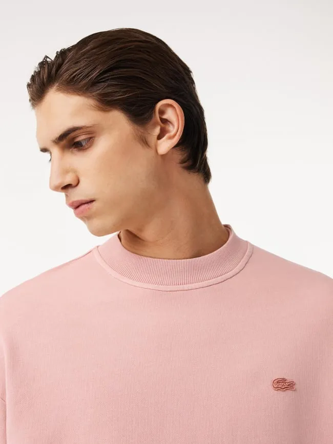 Sweatshirt effet vieillit rose homme - Lacoste | wimod