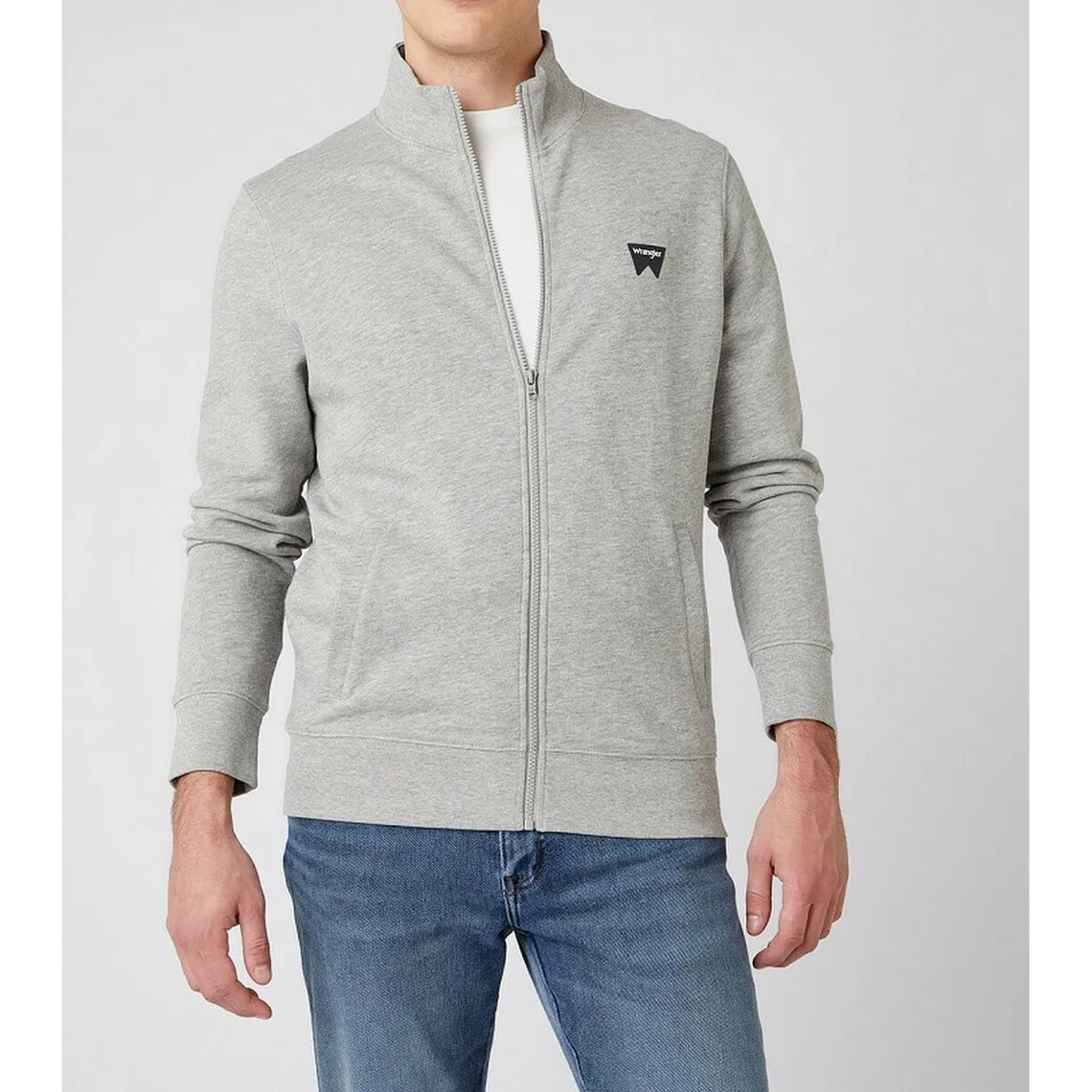 Sweatshirt Homme Funnel Neck Zip Sws gris clair en coton | 3 Suisses