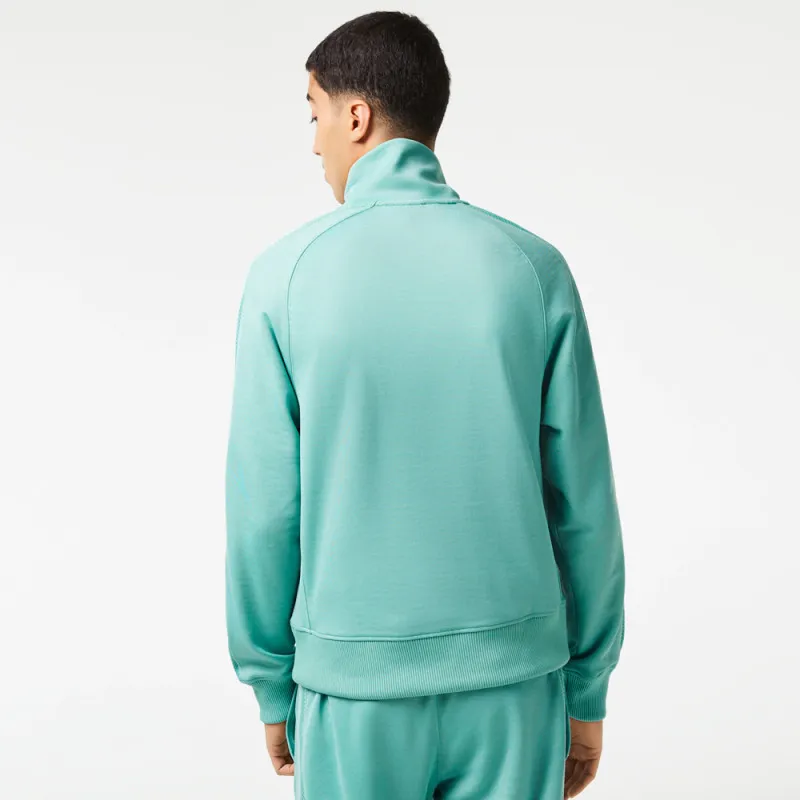 SWEATSHIRT ZIPPÉ LACOSTE REGULAR FIT EN PIQUÉ VERT