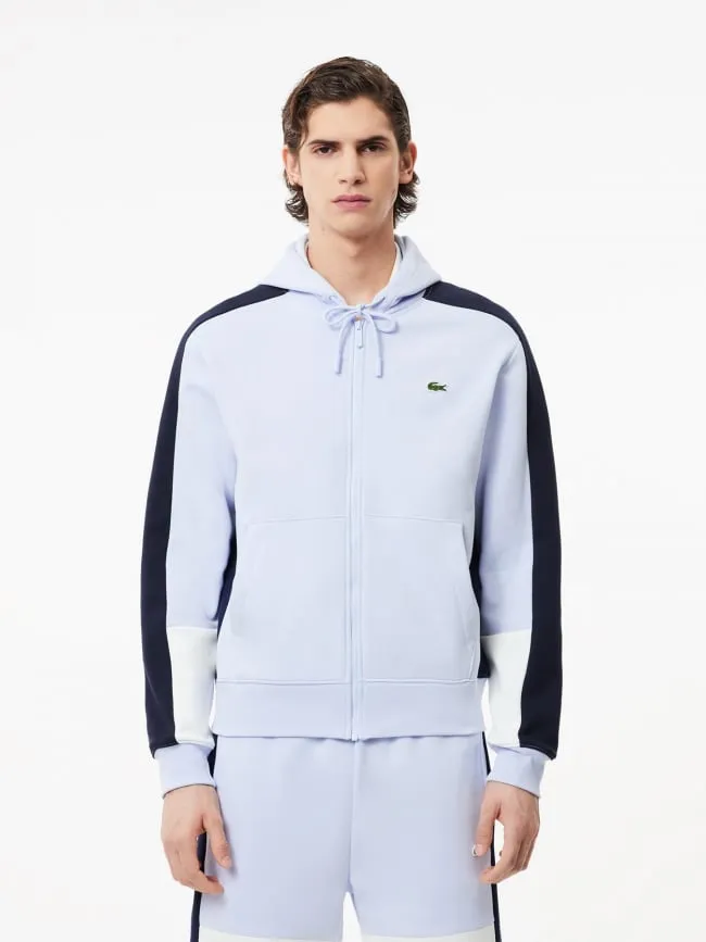 Sweatshirt zippé tricolore bleu homme - Lacoste | wimod