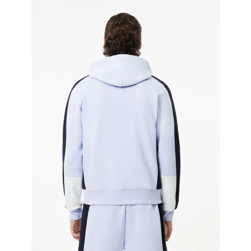 Sweatshirt zippé tricolore bleu homme - Lacoste | wimod