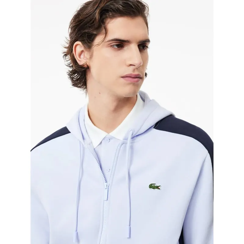 Sweatshirt zippé tricolore bleu homme - Lacoste | wimod