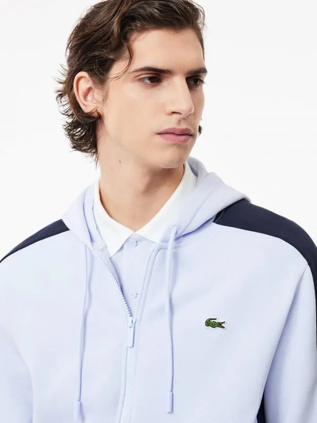 Sweatshirt zippé tricolore bleu homme - Lacoste | wimod