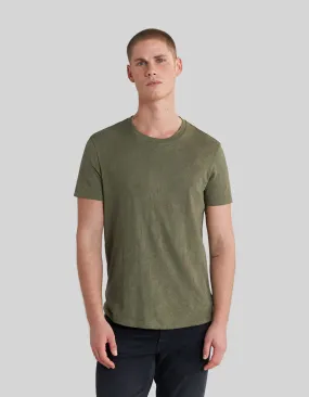 T-shirt army green jacquard motif palmiers Homme