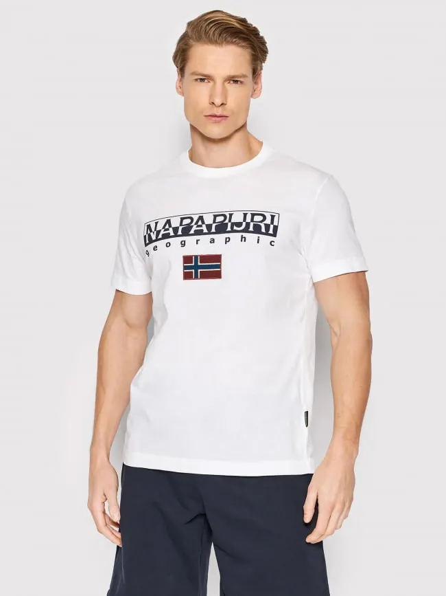 T-shirt ayas logo blanc homme - Napapijri | wimod