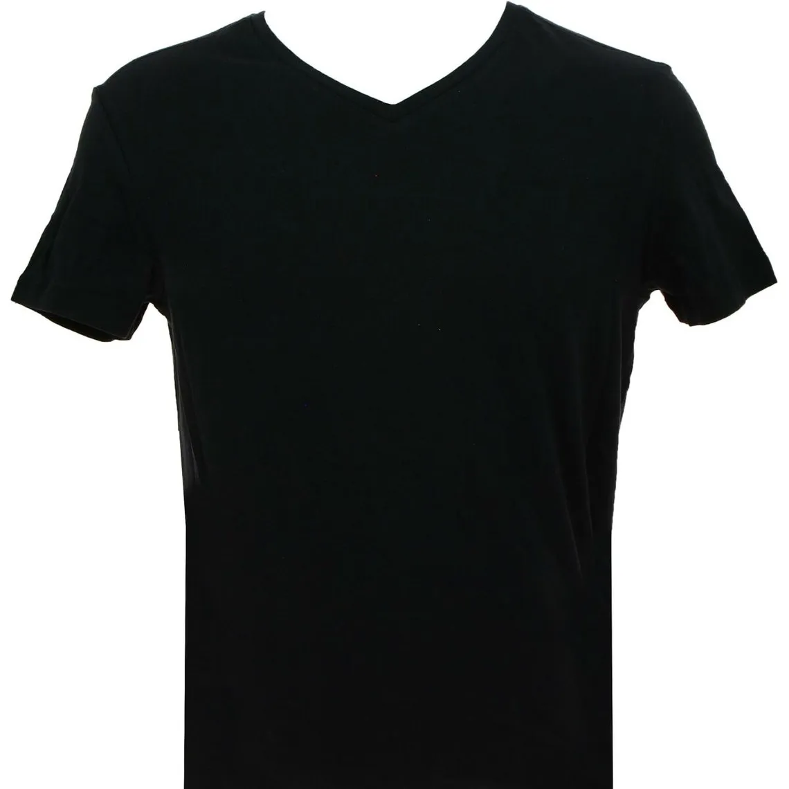 T-SHIRT HERO COL V COTON - LOGO DISCRET Noir Guess Underwear - Maillot de corps Homme sur MenCorner