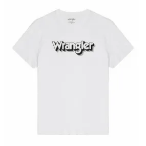 T-Shirt Homme SS Logo Tee blanc en coton Wrangler - T-shirt / Polo Homme sur MenCorner