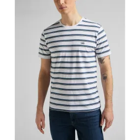 T-Shirt Homme STRIPE TEE bleu en coton Lee - T-shirt / Polo Homme sur MenCorner