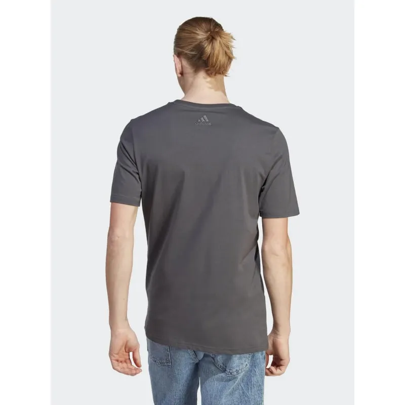 T-shirt logo blanc anthracite homme - Adidas | wimod