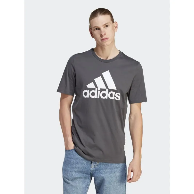 T-shirt logo blanc anthracite homme - Adidas | wimod