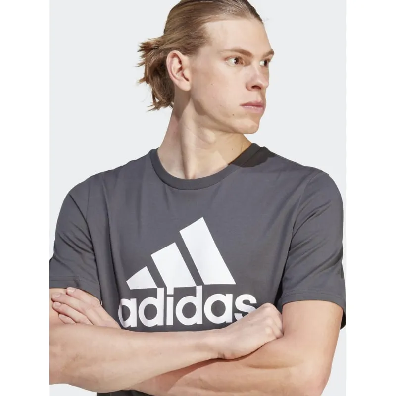 T-shirt logo blanc anthracite homme - Adidas | wimod