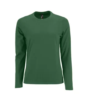 T-shirt manches longues imperial femme vert bouteille SOLS