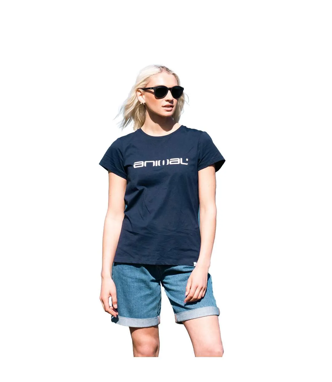 T-shirt marina femme bleu marine Animal