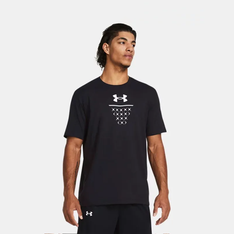 T-SHIRT NOIR UNDER ARMOUR BASKETBALL NET ICON