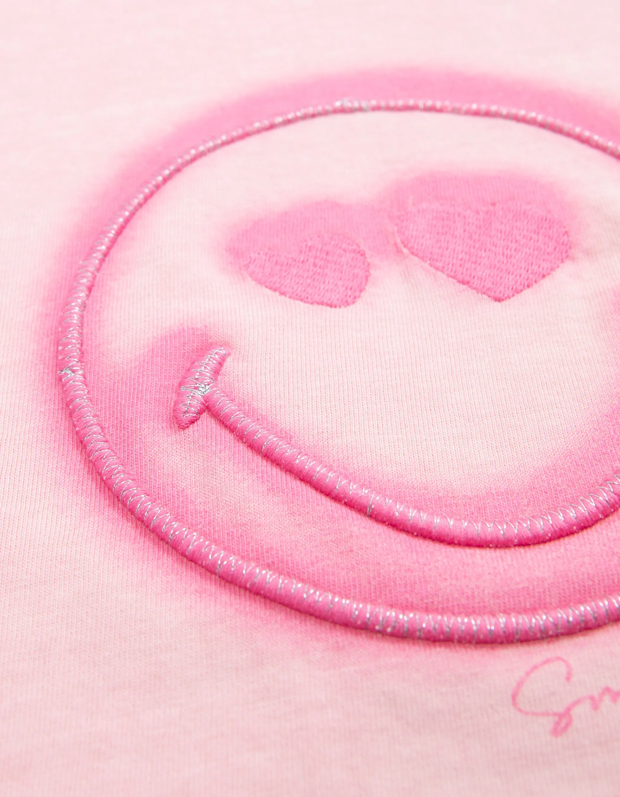 T-shirt rose broderie SMILEYWORLD fille