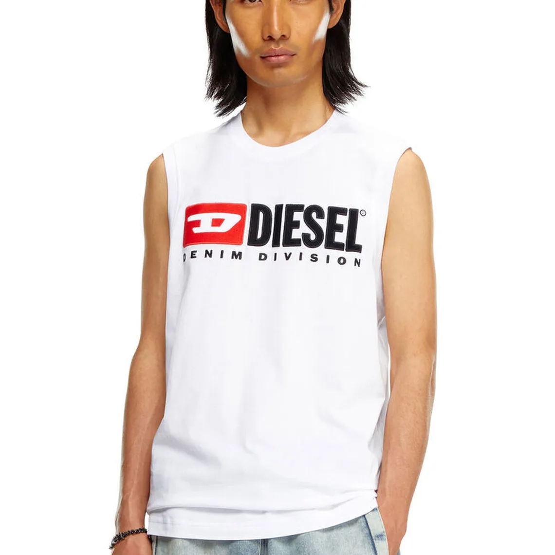 Tee-shirt sans manches coton blanc Diesel Underwear - Maillot de corps Homme sur MenCorner