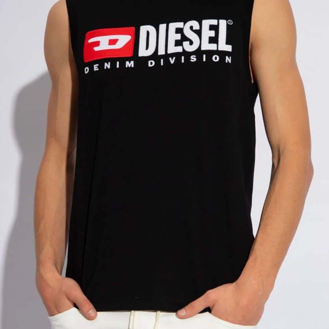 Tee-shirt sans manches coton noir  Diesel Underwear - Maillot de corps Homme sur MenCorner