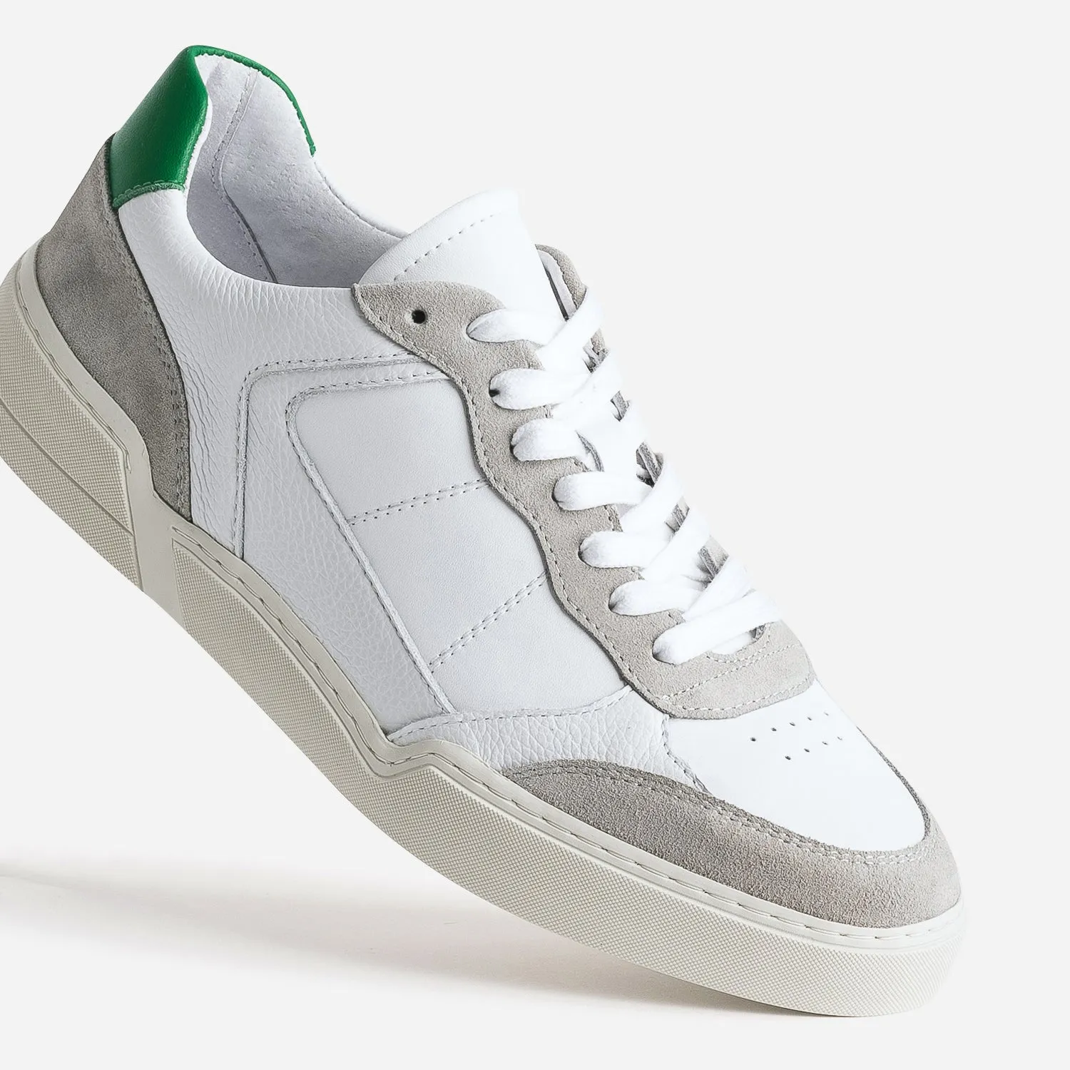 Tennis blanche, grise, verte cuir éco-conçu - Baskets / Tennis Homme | ERAM