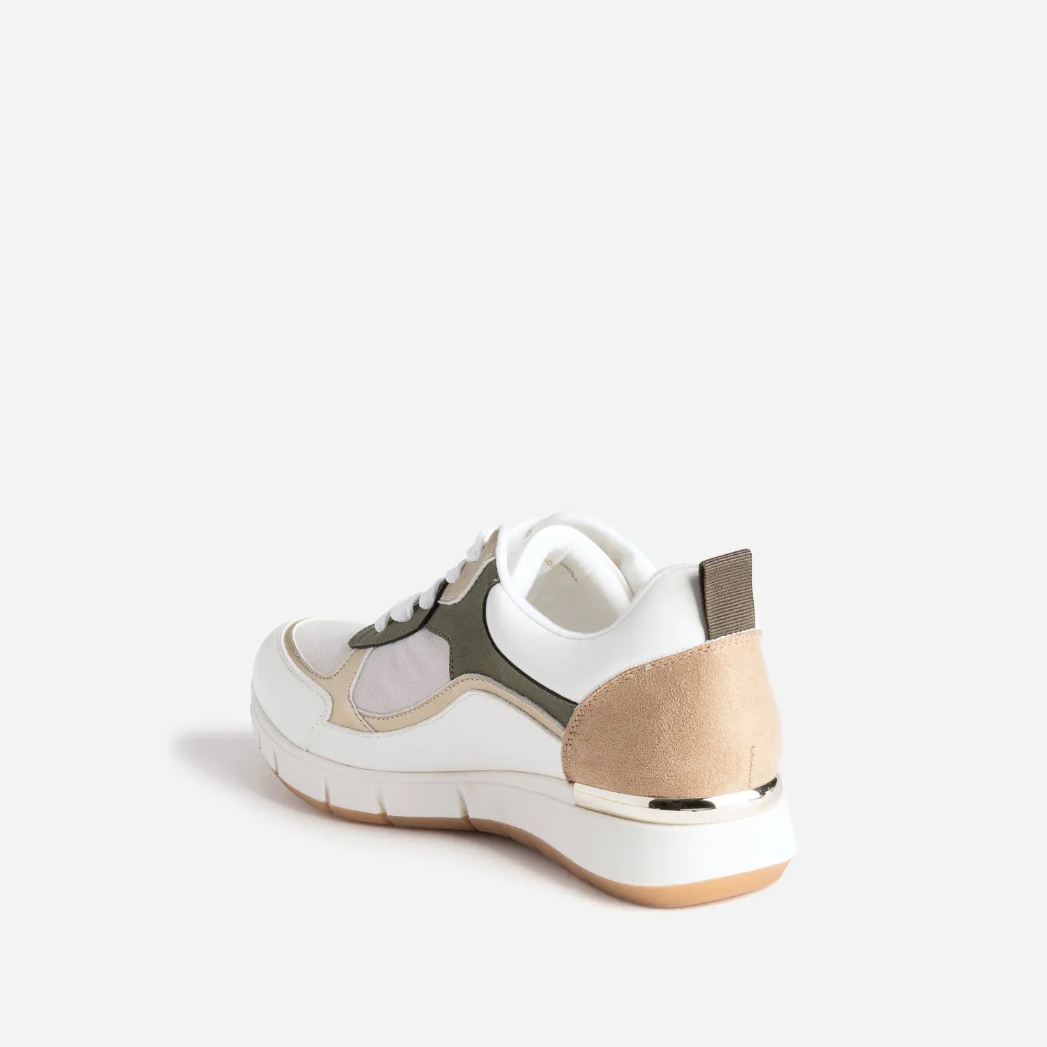 Tennis blanche, kaki, beige et or semelle amovible - Baskets / Tennis Femme | ERAM