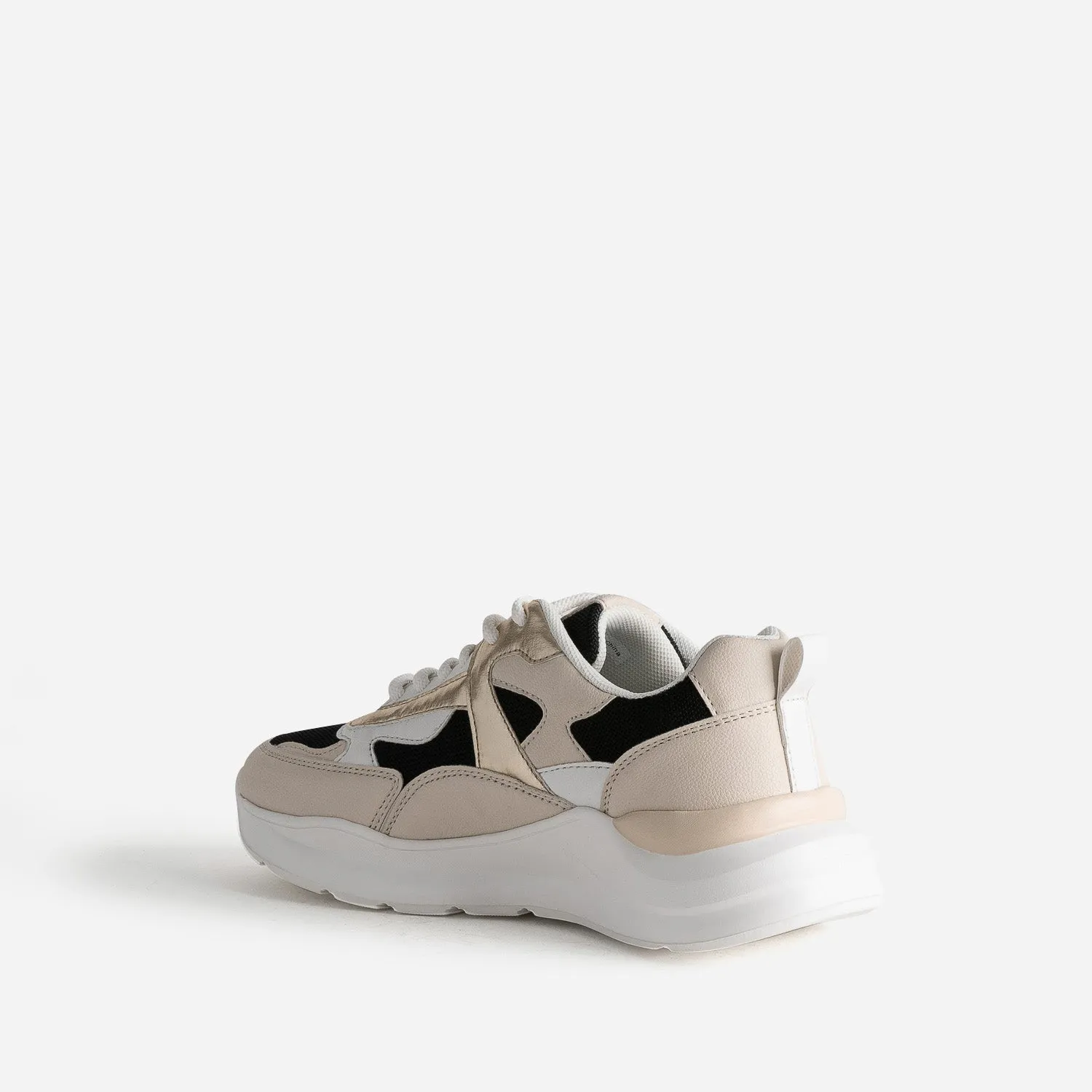 Tennis TEXTO noire, beige, blanche et dorée - Baskets / Tennis Femme | ERAM