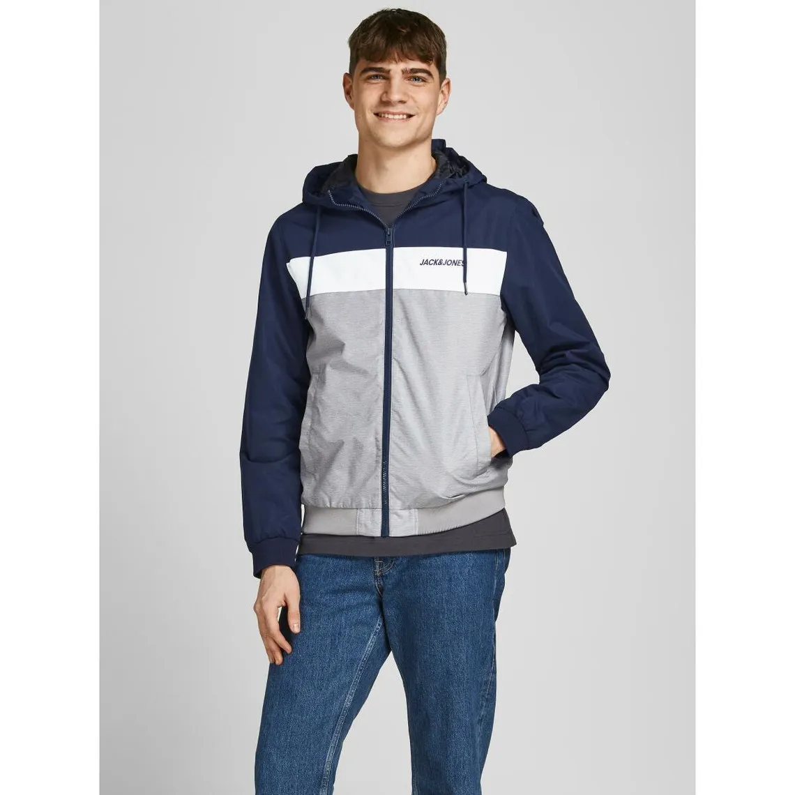 Veste bomber Capuche Manches longues Bleu Marine Liam | 3 Suisses