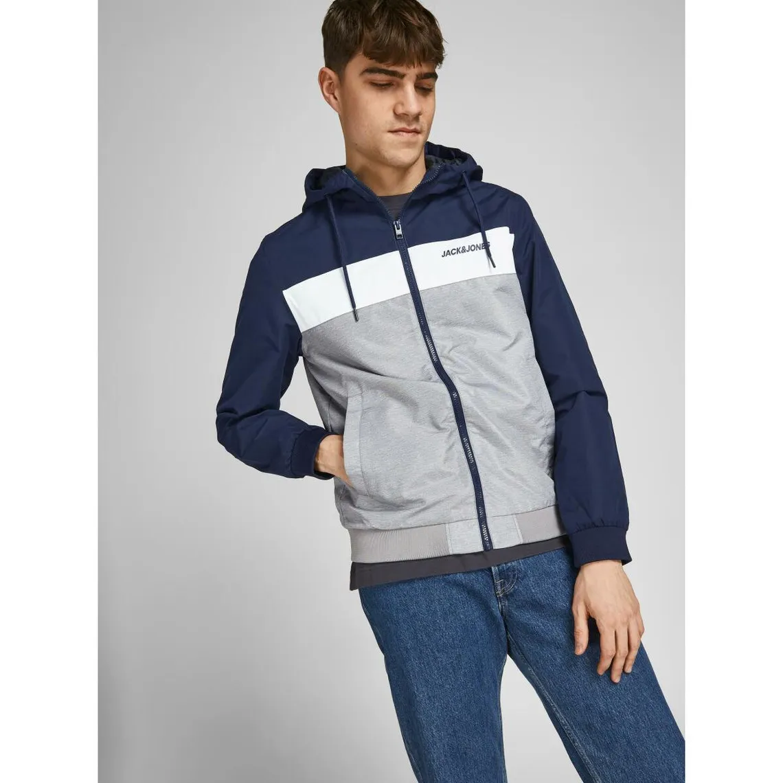 Veste bomber Capuche Manches longues Bleu Marine Liam | 3 Suisses