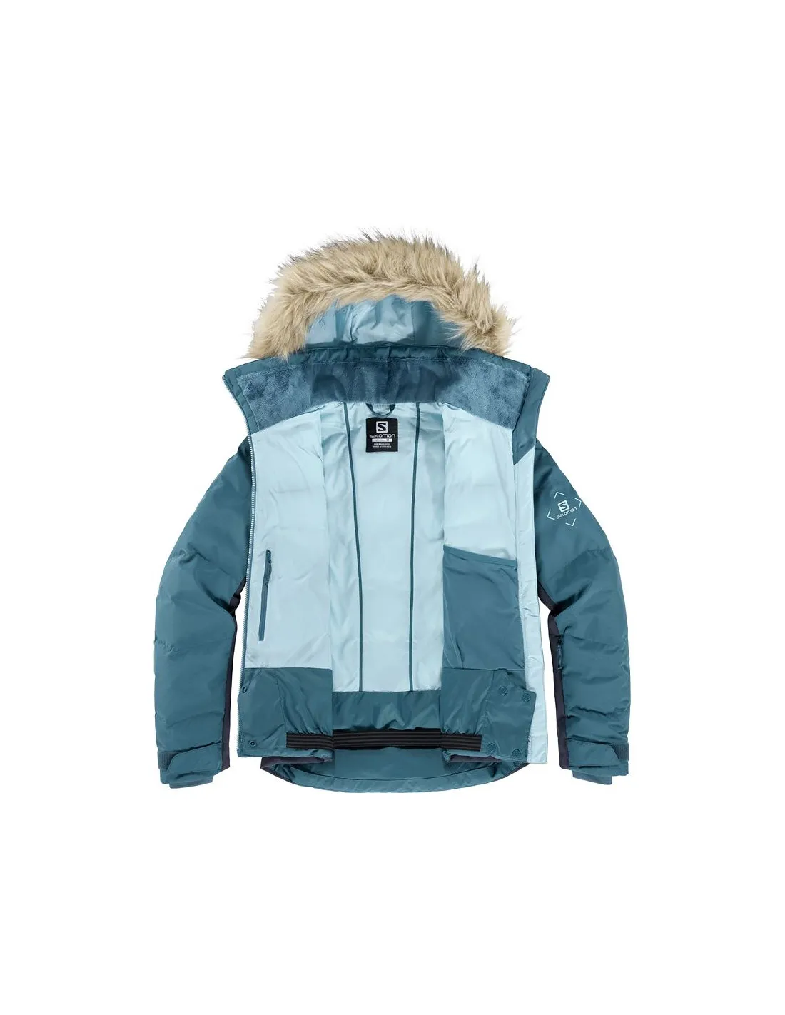 Veste de ski Salomon Stormcozy W Bleu clair