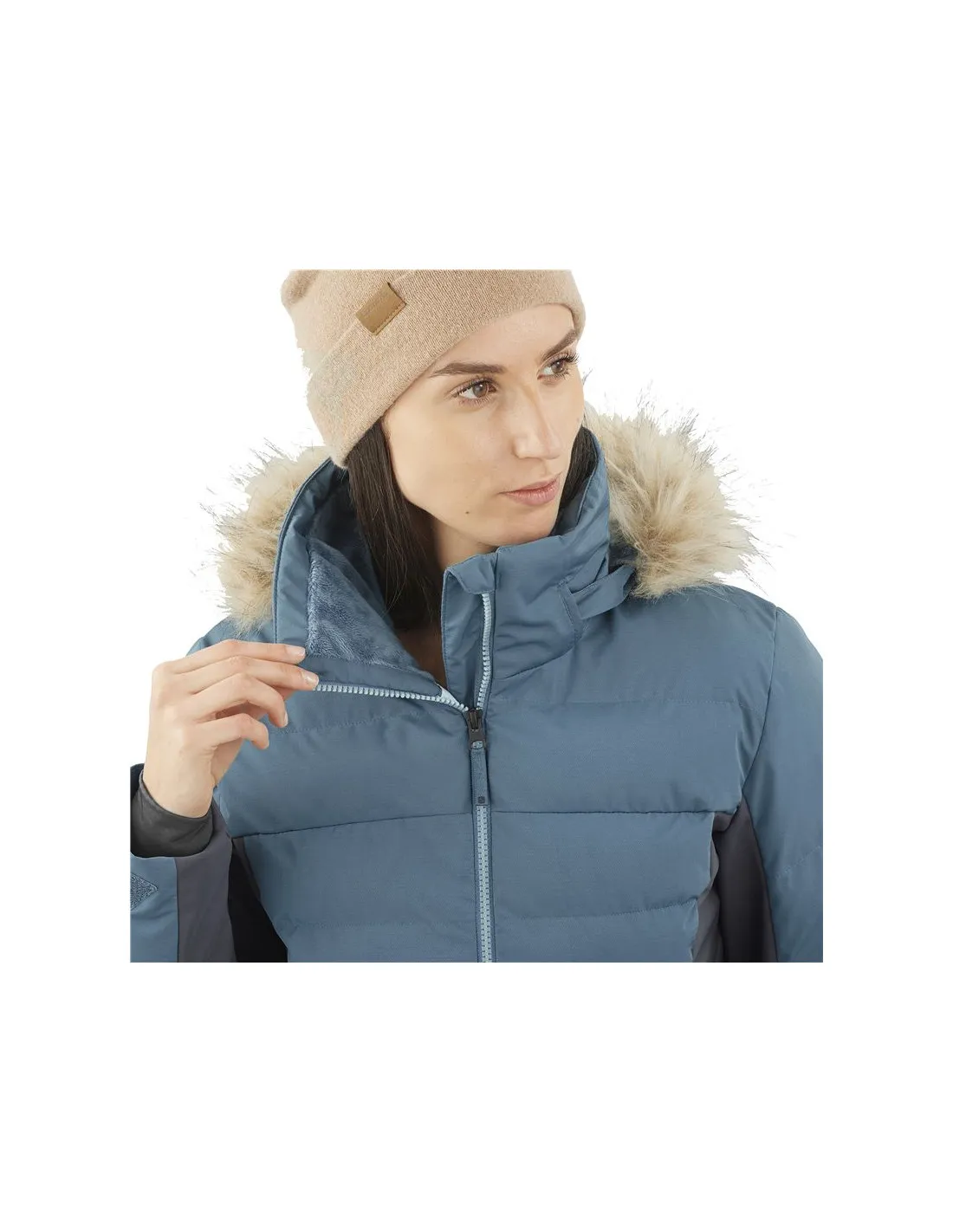 Veste de ski Salomon Stormcozy W Bleu clair