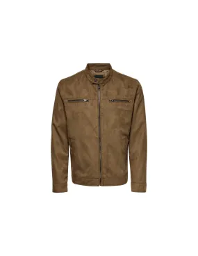 Veste Only & Sons willow Fake Suede Cognac Homme