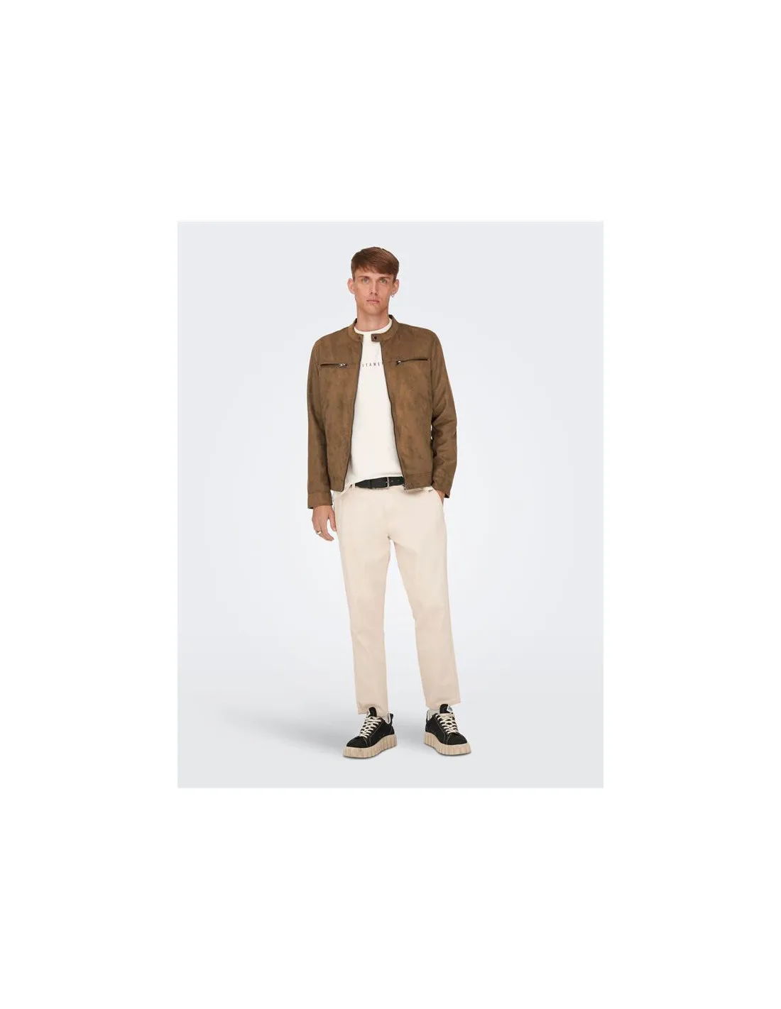 Veste Only & Sons willow Fake Suede Cognac Homme